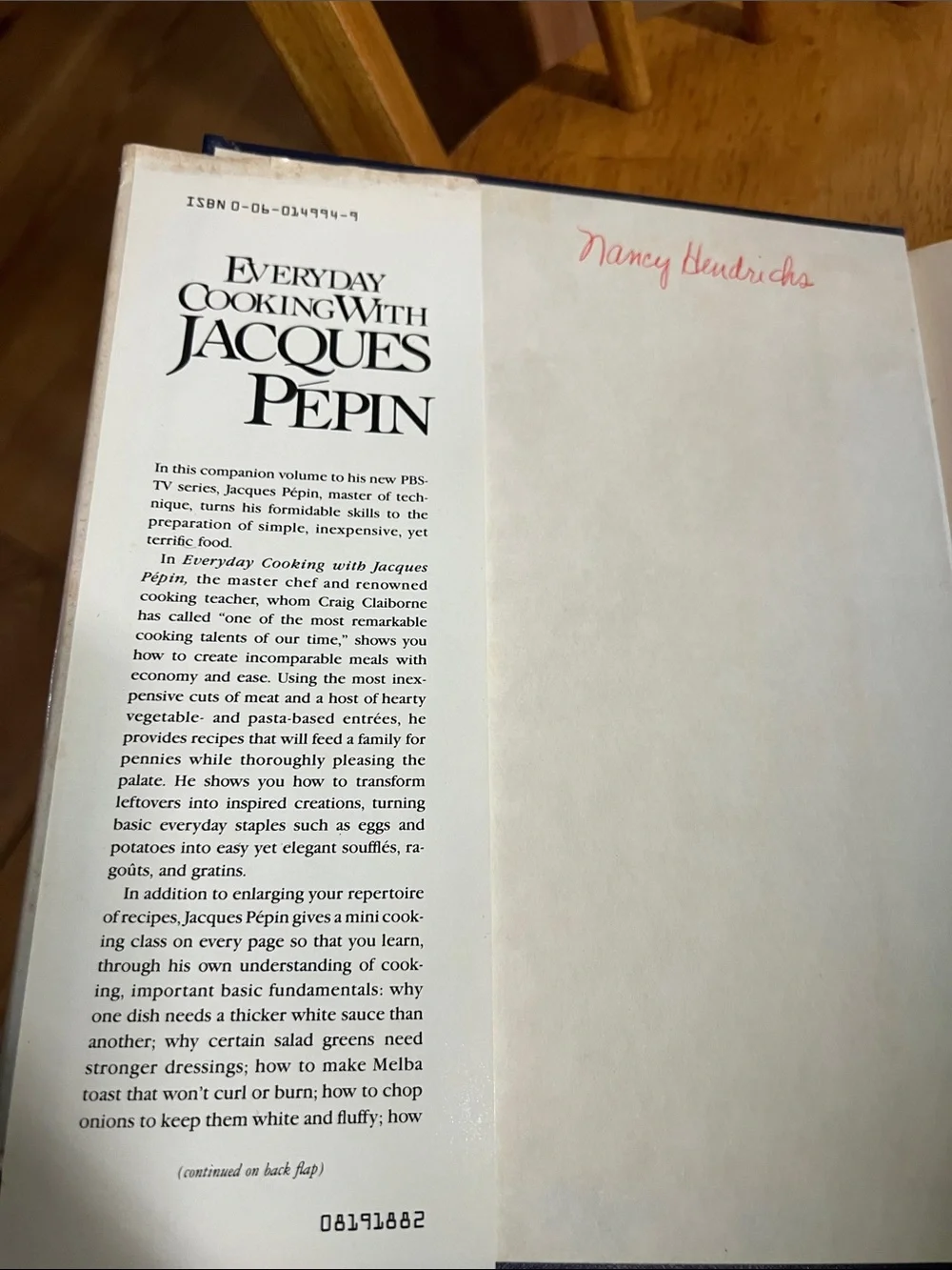 Vintage Everyday Cooking With Jacques Pepin First Edition 1982 Cookbook